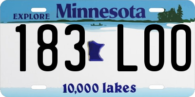 MN license plate 183LOO