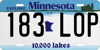 MN license plate 183LOP