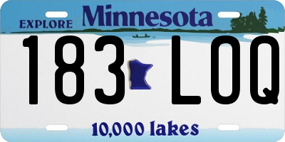 MN license plate 183LOQ