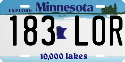 MN license plate 183LOR
