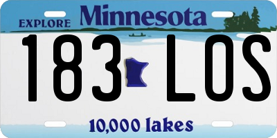 MN license plate 183LOS
