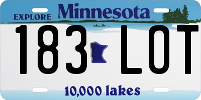 MN license plate 183LOT