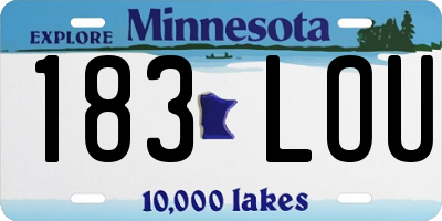 MN license plate 183LOU