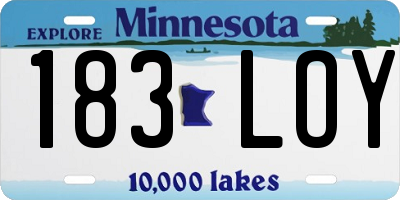 MN license plate 183LOY