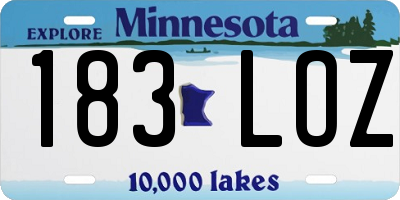 MN license plate 183LOZ
