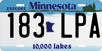 MN license plate 183LPA