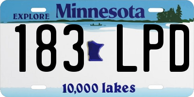 MN license plate 183LPD