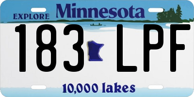 MN license plate 183LPF