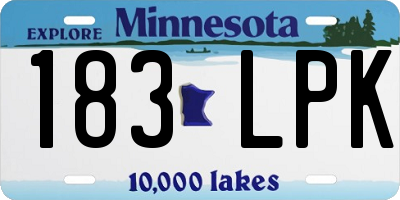 MN license plate 183LPK