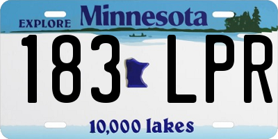 MN license plate 183LPR