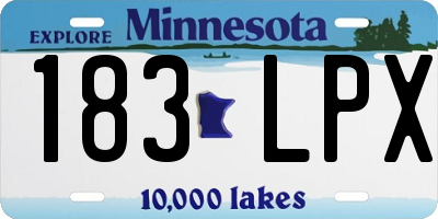 MN license plate 183LPX
