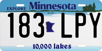 MN license plate 183LPY