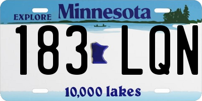 MN license plate 183LQN