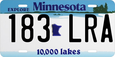 MN license plate 183LRA