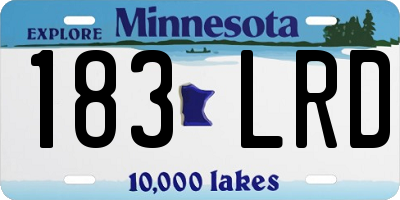 MN license plate 183LRD