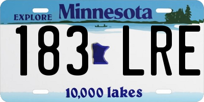 MN license plate 183LRE