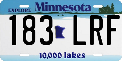MN license plate 183LRF