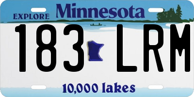 MN license plate 183LRM