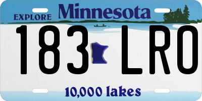 MN license plate 183LRO