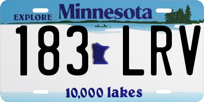 MN license plate 183LRV