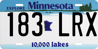 MN license plate 183LRX