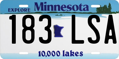 MN license plate 183LSA