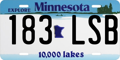 MN license plate 183LSB