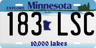 MN license plate 183LSC