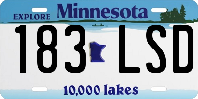 MN license plate 183LSD