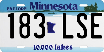 MN license plate 183LSE