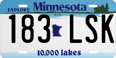 MN license plate 183LSK