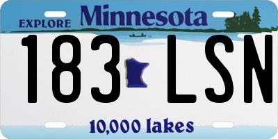 MN license plate 183LSN