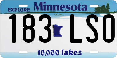 MN license plate 183LSO