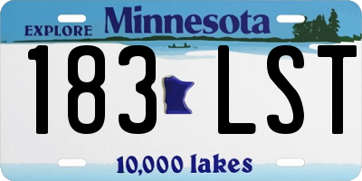 MN license plate 183LST