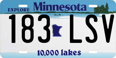 MN license plate 183LSV