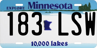MN license plate 183LSW
