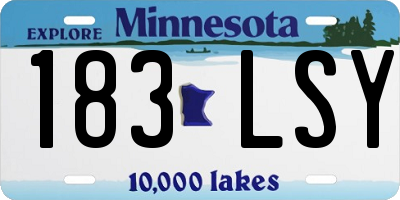 MN license plate 183LSY