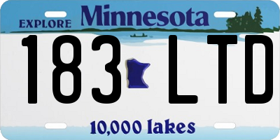MN license plate 183LTD