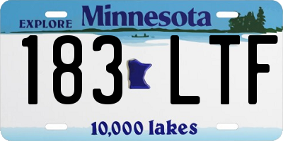 MN license plate 183LTF