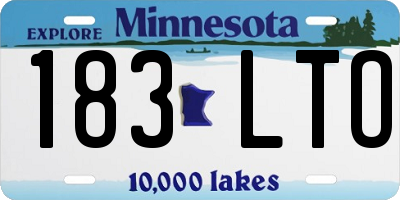 MN license plate 183LTO