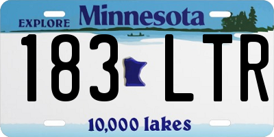 MN license plate 183LTR