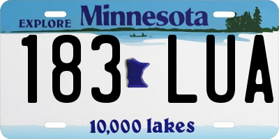 MN license plate 183LUA