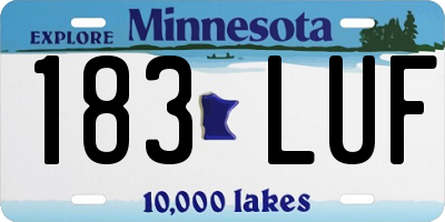 MN license plate 183LUF