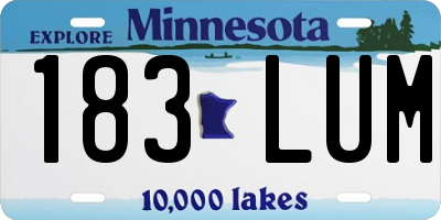 MN license plate 183LUM