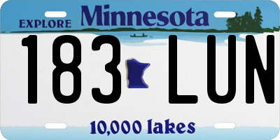 MN license plate 183LUN