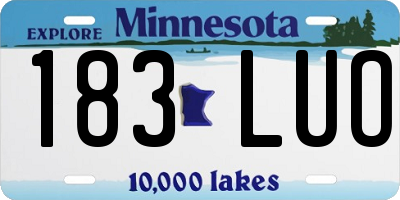 MN license plate 183LUO