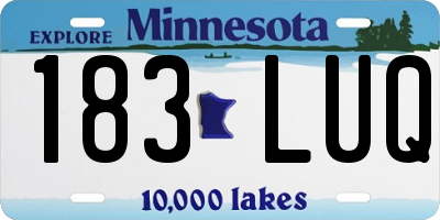 MN license plate 183LUQ