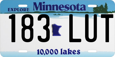 MN license plate 183LUT