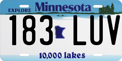 MN license plate 183LUV