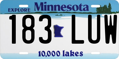 MN license plate 183LUW